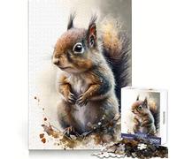 Squirrel Watercolor Sketch Jigsaw Puzzles for Adults 1000 Piece Smart Reason Toy Family Bond Smooth Edge Art Display 38x26cm