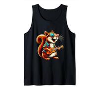 Squirrel Wearing a Hawaiian Shirt, Playing a Ukulele Tank Top