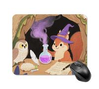 Squirrel Wearing A Wizard Hat Mouse Pad Square Mice Mat Waterproof Computer Mousepad with Non-Slip Rubber Base Wireless Mice Pad for Laptop Office Home Personalized Gaming Mousepad 20 * 25cm