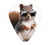 Squirrel wearing glasses Printed pick set - 12 pieces, thin, medium and thick guitar picks, suitable for guitar, bass, electric guitar and ukulele