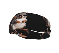 Squirrel Wearing Glasses Yoga Sports Fitness Headband, Unisex Running Basketball Elastic Headband, Sports Sweat-Absorbing Band,