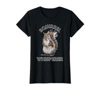 Squirrel Whisperer Nature Lover Animal Enthusiast Apparel Value Graphic T-Shirt, Women, Black, S