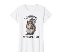 Squirrel Whisperer Nature Lover Animal Enthusiast Apparel Value Graphic T-Shirt, Women, White, M