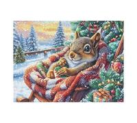 Squirrel Winter Blanket Home Warm Leisure Life Rural Wild 500 Piece Adult Jigsaw Puzzle Engaging Fun And Stimulating Perfect Hobby for Adults 500 PCS（52×38cm）