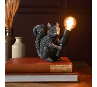 Hestia Squirrel Holding Bulb Lamp Home Décor Rustic 16cm