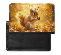 Squirrel with Long Tail Passport Holder Cover Wallet Slim Travel Document Organizer Card Case for Women Men