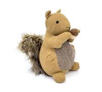 Squirrel with Nut Doorstop | Squirrel Shaped Door Stop Fabric Animal Doorstop | Decorative Weighted Dog Door Stopper - Brown