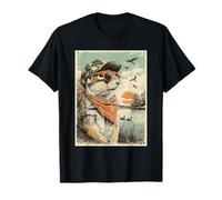 Squirrel with Sunglasses Duck Hunting Hunter Retro Sunset T-Shirt