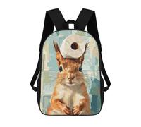 Squirrel with Toilet Paper Hat Backpack, 3D Printed School Bag, School Lunch Bag, Travel Backpack, Friends Backpack, School Backpack for Girls And Boys 17inch