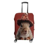 Squirrel Wizard1 on Red Spotted Mushroom Luggage Cover Washable Suitcase Protector Anti-Scratch Suitcase Covers Fits 18-32 Inch XL