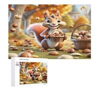 Squirrel Wooden Jigsaw Puzzles 1000 Piece Puzzle For Adults. Challenging To Complete But Fun And Humorous Jigsaws （75×50cm）