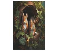 Squirrel Wooden Puzzles Jigsaw Puzzle 1000 Pieces for Adults Creative Difficult Challenging Game （78×53cm）