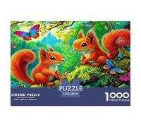 Squirrel1000Piece JigsawPuzzlesAnimal Squirrel ForAdult Colourful LargePiecePuzzles Age12+byth Challenging The Impossible Difficult Game Brainteasing Adults Jigsaw Puzzle 38x26cm/1000pcs