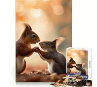 Squirrels Couple In Love 1000 Piece Jigsaw Puzzle for Adults Think Smart Toy Indoor Fun Smooth Cut Santa Wish Pick 38x26cm