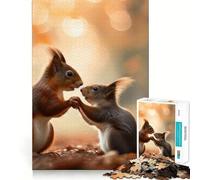 Squirrels Couple In Love 1000 Piece Jigsaw Puzzle for Adults Think Smart Toy Indoor Fun Smooth Cut Santa Wish Pick 38x26cm