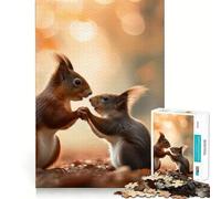 Squirrels Couple In Love 1000 Piece Jigsaw Puzzles for Adults Mind Exercise Toy Casual Fun Precision Cut Artistic Gift 50x75cm