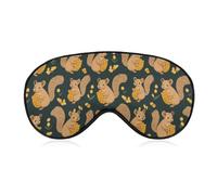 Squirrels Eat Corn Funny Eye Mask for Sleep with Adjustable Strap Blocks Light Eye Shade Cover