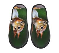 Squirrels Eating Peanuts On The Tree Men Women Sliders Fuzzy House Shoes Soft House Slippers For Outdoor Indoor Winter M