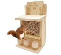Squirrels Feeders for Outside Hanging Wood Squirrels Picnic Table Feeder with 3 Chairs Falling-Proof Squirrels Feeder with Stall Bar for Fences and Trees Squirrels House Squirrels Feeder Squirrels Squ