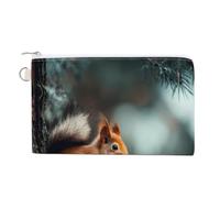 Squirrels in The Tree Coin Purse Small Wallets with Zippered Key Ring Cute Wallet