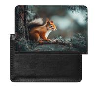 Squirrels in The Tree Passport Holder Cover Wallet with ID Card Slot Slim Travel RFID Blocking Case Protector Essentials for Women Men