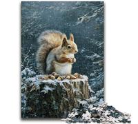 Squirrels in Winter Jigsaw Puzzles for Adults,Help The Brain Exercise Addictive Toys to Cultivate Patience Parent-child Interaction (38x26cm)