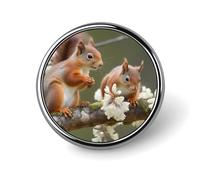 Squirrels Lapel Pin for Men Basketball Fashion Brooch Pin -Cute Enamel Badges, Aluminum Alloy Metal Pinback for Hats, Shirts, Bags, Jackets & Accessories (1 Inch Round Button Pins)