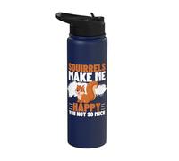 Squirrels Make Me Happy You Not So Much Funny Squirrel Stainless Steel Insulated Water Bottle