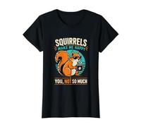 Squirrels Make Me Happy You Not So Much Value Graphic T-Shirt, Women, Black, M