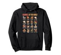 Squirrels of the World Species Chart Educational Wildlife Pullover Hoodie