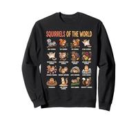 Squirrels of the World Species Chart Educational Wildlife Sweatshirt