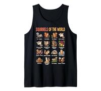 Squirrels of the World Species Chart Educational Wildlife Tank Top