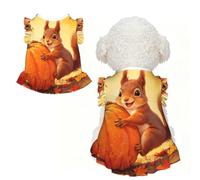 Squirrels work hard S Pet Apparel for Small Dogs-Cute Summer Outfit for Puppy, Soft Breathable Pet Clothes for Cat