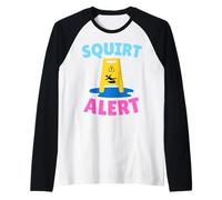 Squirt Alert - Funny Rude Offensive Inappropriate Naughty Raglan Baseball Tee