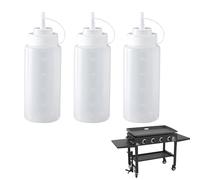 Squirt Bottles Compatible with Blackstone Grill - 16 OZ Empty Squeeze Bottles with Cap, Non-Leakage, Squeeze Bottle for Water, Oil, Sauces, BBQ Griddle Accessories for Cooking and Basting, 3 Pack