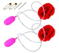 Squirting Flower Red Rose 2 Sets April Fools Day Pranks Clown Flower That Squirts Water Trick Toy Realistic Rose Joke for Party Squirting