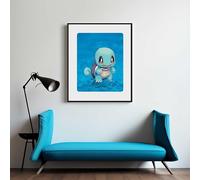 Squirtle #007 - Pokémon Kanto Abstract Abstract Art Print. Fan Art for Living Room, Bedroom, Dining Room, Nursery, Office, Home Decor. Available as A3/A4 Single Print. (Cardstock Matte, A3)