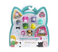 Squish-a-longs 8 Pack (STYLE 1- W2) - (8) 1” Mini-Squish with (2) Accessories, (1) Ring, and a Collector’s Guide - Collect, Trade, & Play