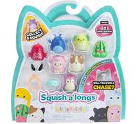 Squish-a-longs 8 Pack (STYLE 3- W2) - (8) 1” Mini-Squish with (2) Accessories, (1) Ring, and a Collector’s Guide - Collect, Trade, & Play