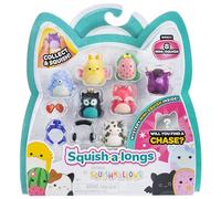 Squish-a-longs 8 Pack (STYLE 4- W2) - (8) 1” Mini-Squish with (2) Accessories, (1) Ring, and a Collector’s Guide - Collect, Trade, & Play