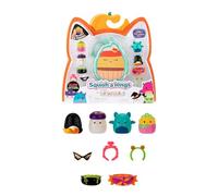 Squish-a-longs Clip-a-longs Halloween Pack - Includes 4 Mini-Squish (Style 1) - includes glow-in-the-dark Mini-Squish carrying case