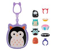 Squish-a-longs Clip-a-longs Halloween Pack - Includes 4 Mini-Squish (Style 3) - Boone the Black Owl Clip-a-longs