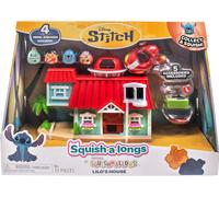 Squish-a-longs Disney Stitch Lilo's House Playset | includes Mini-Squish Stitch, Jumba, Scrump, and Lilo and accessories