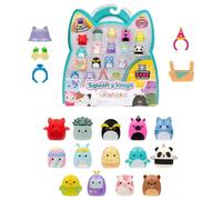 Squish-a-longs Mini-Squish 14-Pack (Wave 5, Style 1) includes Valentine the Red Bat, Kitty the Dark Pink Unicorn, Kayce the Unicorn Panda