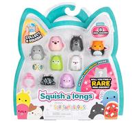 Squish-a-longs Mini-Squish 8-Pack (Wave 3, Style 3) - Pink Flamingo, Griffin, Octopus, Lemur, Cairn Terrier, Green Llama, Manatee, and a mystery Mini-Squish