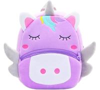 Squish Buddies Cartoon Animal Backpack, Cute Toddler Rucksack, School Bags for Kids, Back to School for Kindergarden and Nursery. (Purple Unicorn)