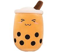 Squish Buddies - Cute Plushies, Soft Teddy, Weighted Plush Toy, Stuffed Animal, Teddy Bear for Kids, Girls, Gifts - Kawaii Plushie, (Boba Brown Excited)