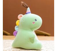 Squish Buddies Green Dinosaur Plushie Pillow with Party Hat - 30cm Cute Plush Toy, Perfect for Kids & Adults - Ideal, Plushies Collection Aesthetic Stuff, Cat Toys Soft & Huggable