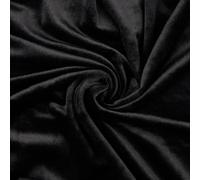 Squish Cuddle Fleece Velour Fabric Material Black 1MTR