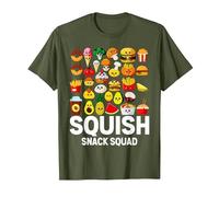 Squish Snack Squad! Stuffed Animal Plush Mallow! Squish Food T-Shirt, Men, Olive Green, XX-Large